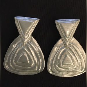 Large Double Triangle Clip-on Earrings